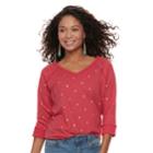 Petite Sonoma Goods For Life&trade; V-neck Graphic Sweatshirt, Women's, Size: M Petite, Dark Red