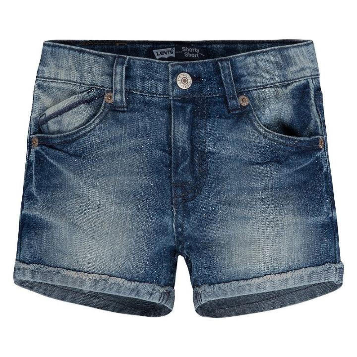 Girls 4-6x Levi's Stretch Denim Shorts, Girl's, Size: 6x, Med Blue