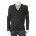 Big & Tall Apt. 9 Modern-fit Marled Merino Cardigan Sweater, Men's, Size: 4xb, Dark Grey