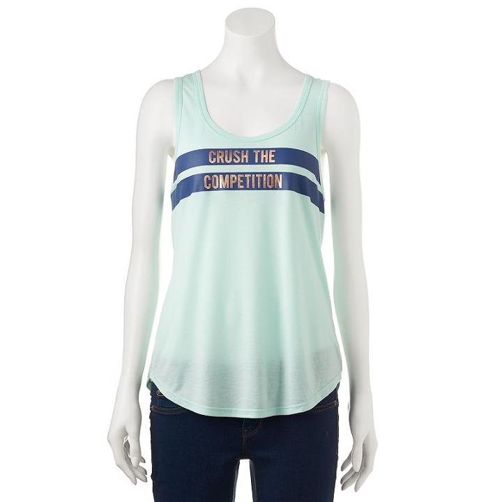 Juniors' So&reg; Active Racerback Graphic Tank, Teens, Size: Xs, Brt Green