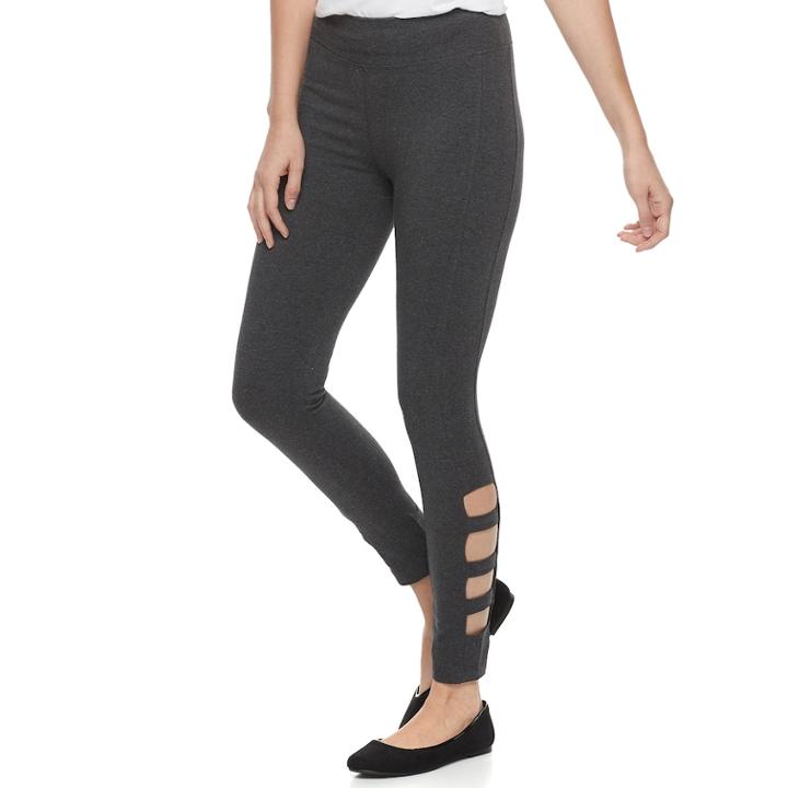 Women's French Laundry Cutout Leggings, Size: Small, Dark Grey
