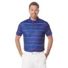 Men's Grand Slam Athletic-fit Gradiant-stripeed Performance Golf Polo, Size: Medium, Blue