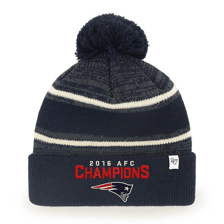 Adult '47 Brand New England Patriots 2016 Afc Champions Knit Beanie, Blue (navy)