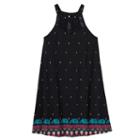 Girls 7-16 & Plus Size Mudd&reg; Crochet High Neck Swing Dress, Girl's, Size: 12, Black