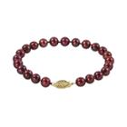 14k Gold Cranberry-dyed Freshwater Cultured Pearl Bracelet, Women's, Red
