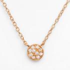 Sophie Miller 14k Rose Gold Over Silver Cubic Zirconia Disc Link Necklace, Women's, Size: 18, White