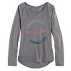 Girls 7-16 & Plus Size So&reg; Open Ruched Tie-back Graphic Yoga Tee, Size: 20 1/2, Black