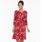 Women's Dana Buchman Printed Knot-front Dress, Size: Xl, Med Red