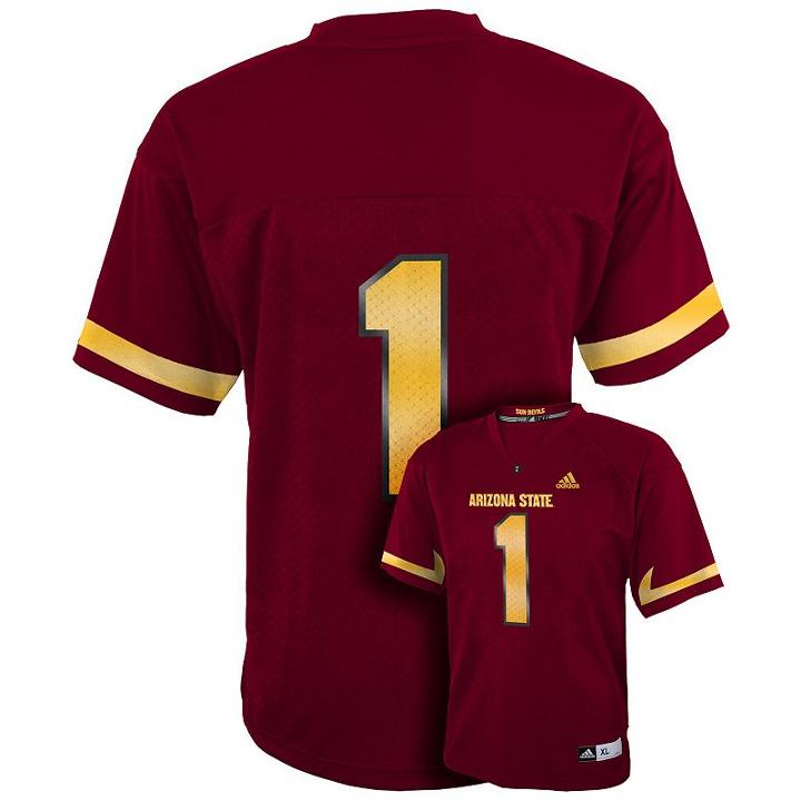 Boys 8-20 Adidas Arizona State Sun Devils Nfl Replica Jersey, Boy's, Size: L(14/16), Red