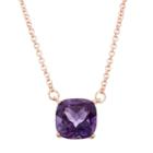18k Rose Gold Over Silver Amethyst Necklace, Women's, Size: 16, Purple