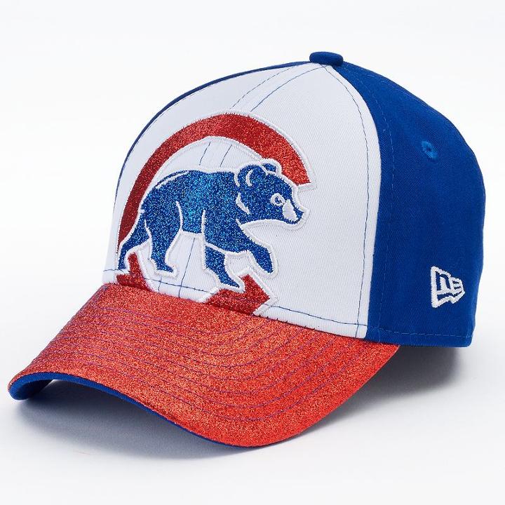 Youth New Era Chicago Cubs Shimmer Shine 9forty Adjustable Cap, Girl's, White