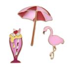 Lc Lauren Conrad Pink Flamingo, Umbrella & Milkshake Pin Set, Women's, Med Pink