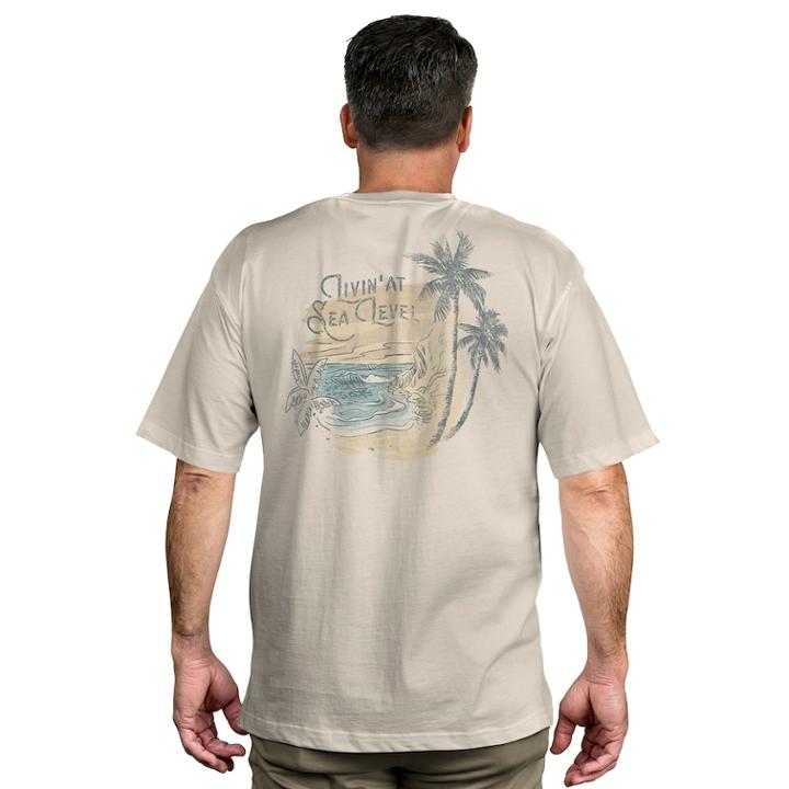 Men's Newport Blue Tropical Graphic Tee, Size: Xl, Lt Beige