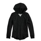Girls 7-16 & Plus Size So&reg; Lace-up Tunic Hoodie, Size: 16 1/2, Black