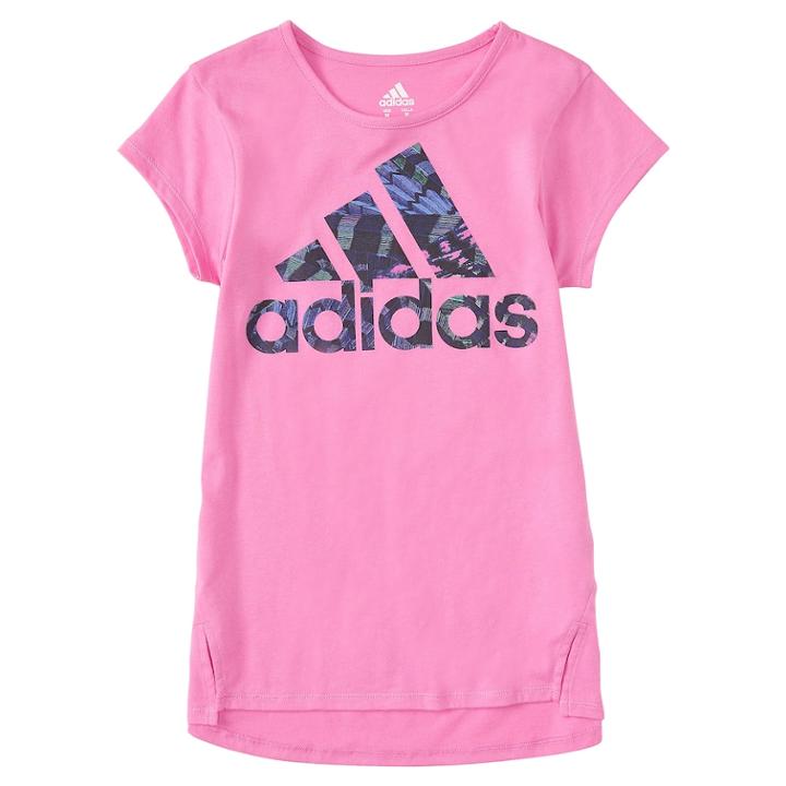 Girls 4-6x Adidas On My Game Graphic Tee, Size: 6, Med Pink