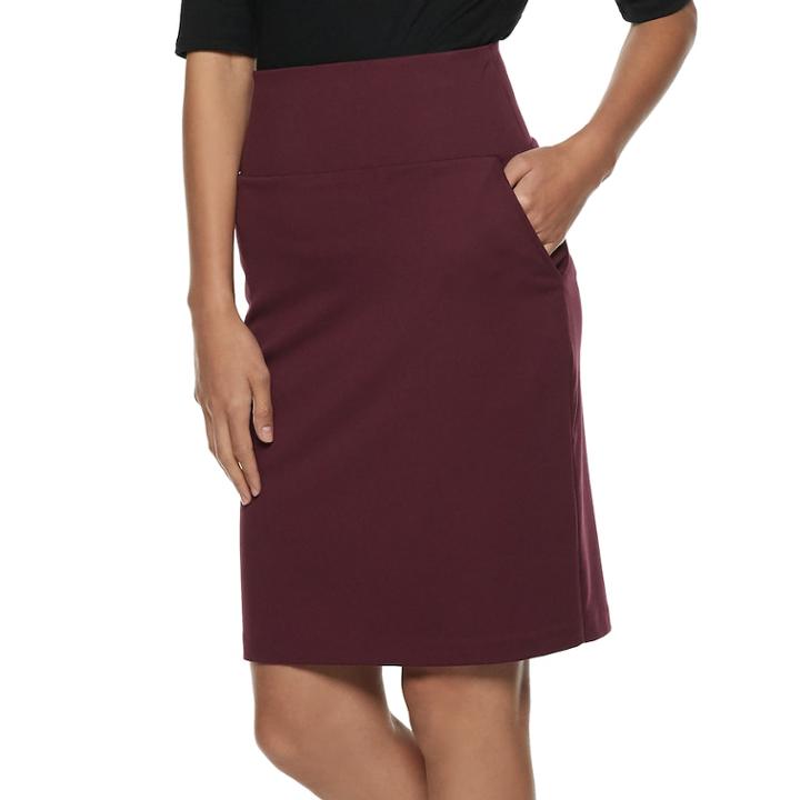 Women's Apt. 9&reg; Tummy Control Pencil Skirt, Size: Xl, Red