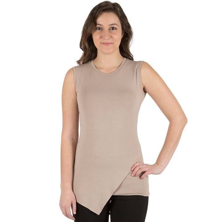Harve Benard Asymmetrical Crewneck Tunic - Women's, Size: Medium, Lt Beige