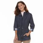 Women's D.e.t.a.i.l.s Hooded Packable Anorak Jacket, Size: Large, Blue (navy)