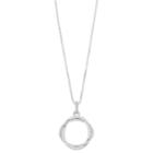 Timeless Sterling Silver Cubic Zirconia Open Circle Pendant Necklace, Women's, White