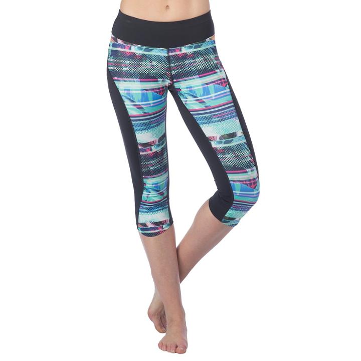 Women's Pl Movement By Pink Lotus Tropic Yoga Capri Leggings, Size: Small, Black