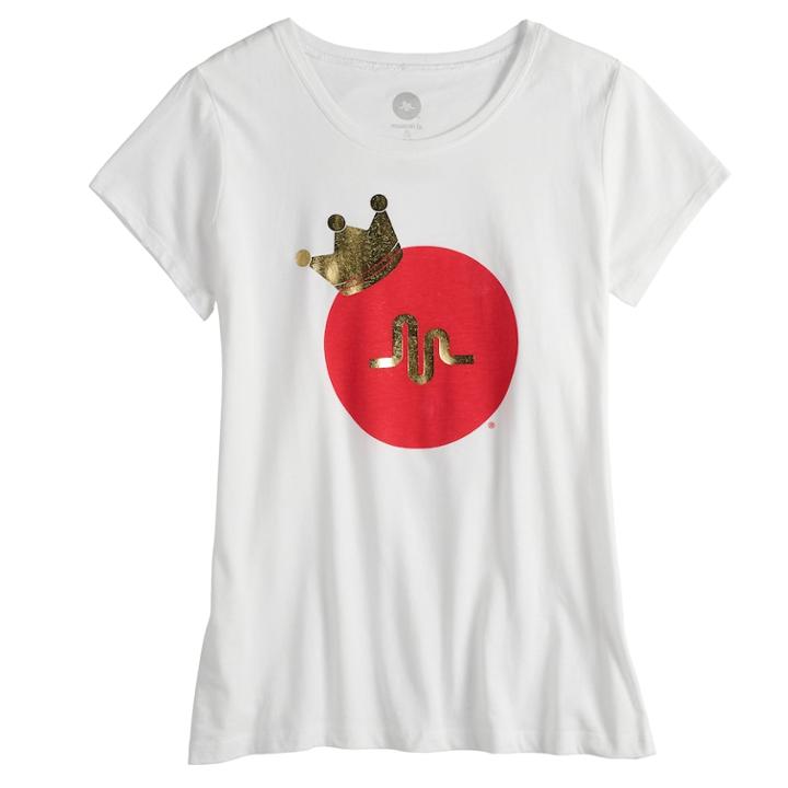 Girls 7-16 & Plus Size Musical. Ly Crown Graphic Tee, Size: L Plus, White