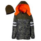 Boys 4-7 I-extreme Camo Heavyweight Puffer Jacket With Hat, Size: 5, Med Green
