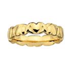 Stacks And Stones 18k Gold Over Silver Heart Stack Ring, Women's, Size: 8, Yellow