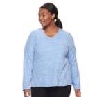 Plus Size Tek Gear&reg; Microfleece V-neck Top, Women's, Size: 1xl, Med Blue