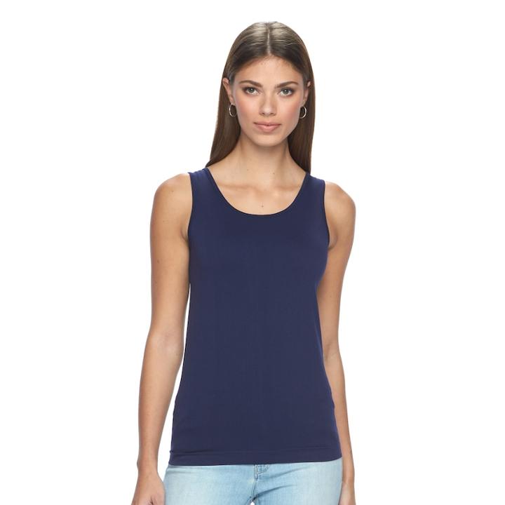 Women's Apt. 9&reg; Essential Reversible Seamless Tank, Size: S/m, Dark Blue