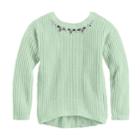 Girls 7-16 Sugar Rush Jeweled Neck Sweater, Size: Xl, Lt Green