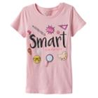 Girls 4-6x Emoji Smart Is The New Pretty Graphic Tee, Girl's, Size: 6x, Light Pink