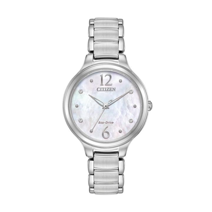 Citizen Eco-drive Women's Citizen L Chandler Crystal Stainless Steel Watch - Em0550-59d, Size: Medium, Grey