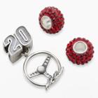 Insignia Collection Nascar Matt Kenseth Sterling Silver 20 Steering Wheel Charm And Crystal Bead Set, Women's, Red