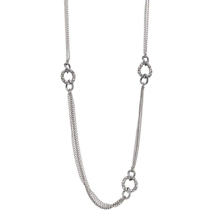 Simply Vera Vera Wang Long Asymmetrical Multi Strand Necklace, Women's, Multicolor