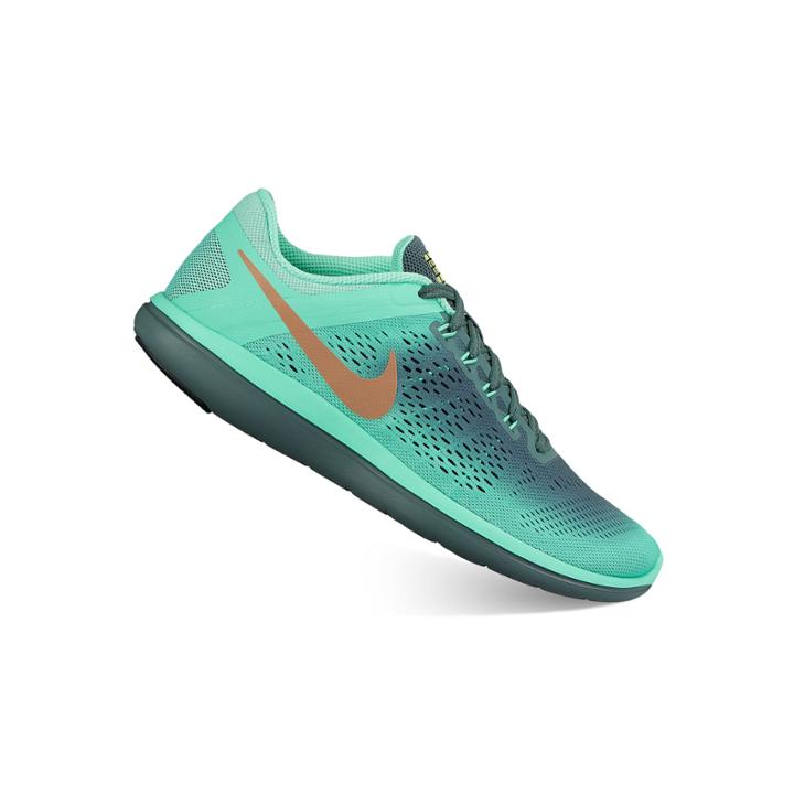 Nike Flex 2016 Run Shield Women's Water-resistant Running Shoes, Size: 5, Green