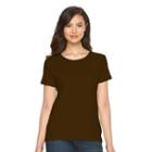 Women's Croft & Barrow&reg; Essential Crewneck Tee, Size: Xl, Dark Brown