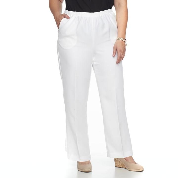 Plus Size Alfred Dunner Studio Pull-on Pants, Women's, Size: 18 - Regular, White