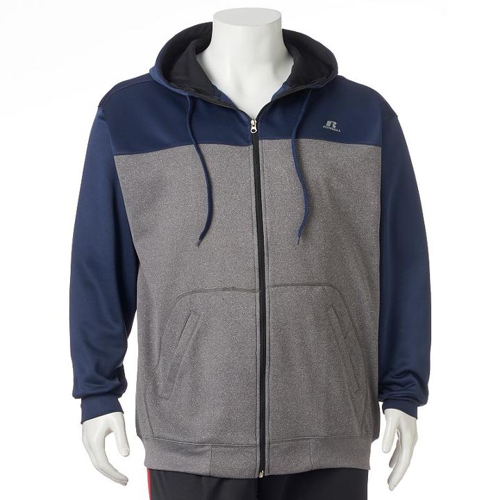 Big & Tall Russell Colorblock Hoodie, Men's, Size: 3xl Tall, Red/coppr (rust/coppr)