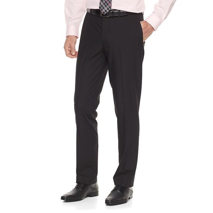 Men's Apt. 9&reg; Silk Touch Extra-slim Fit Stretch Flat-front Dress Pants, Size: 28x32, Black