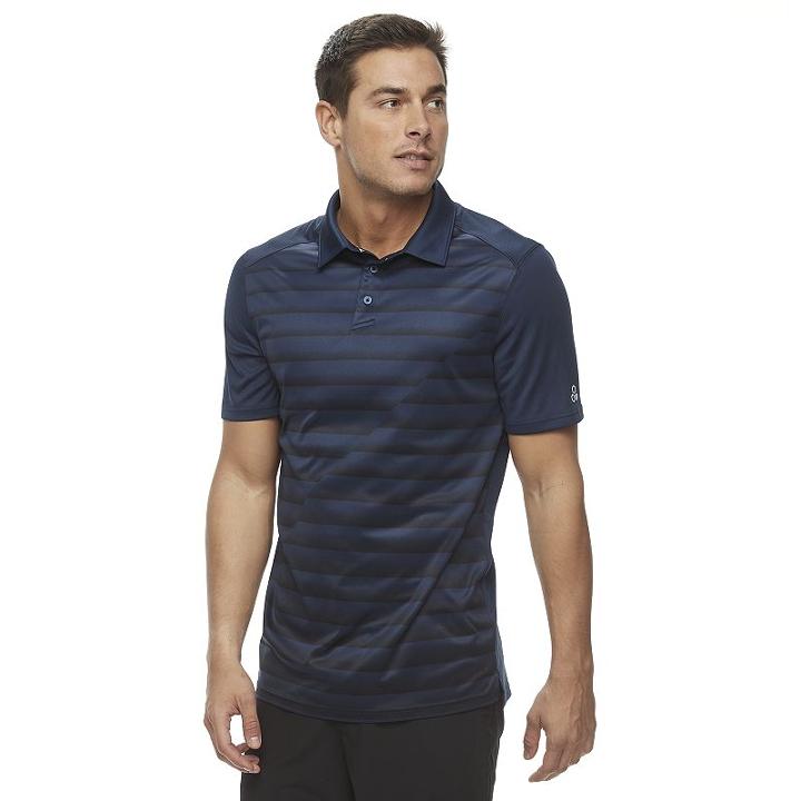 Big & Tall Tek Gear&reg; Dry Tek Core Striped Performance Polo, Men's, Size: L Tall, Black