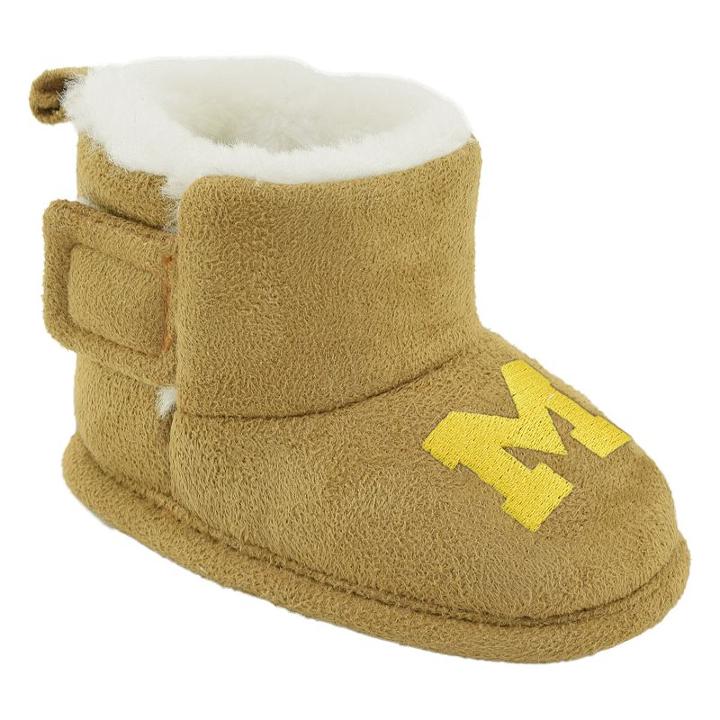 Baby Michigan Wolverines Booties, Infant Unisex, Size: 0-3 Months, Brown