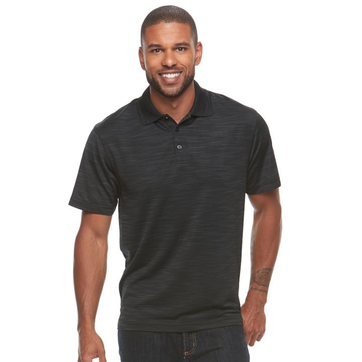 Men's Haggar&reg; Classic-fit Space-dye Easy-care Polo, Size: Xxl, Black