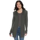 Juniors' So&reg; Solid Boyfriend Cardigan, Teens, Size: Large, Med Green