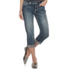 Women's Apt. 9&reg; Embellished Capri Jeans, Size: 0, Med Blue