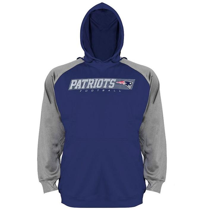 Big & Tall New England Patriots Raglan Hoodie, Men's, Size: M Tall, Blue (navy)
