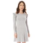 Juniors' Iz Byer Ruffled Sweaterdress, Teens, Size: Xl, Light Grey