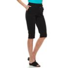Women's Croft & Barrow&reg; Drawstring Lace-hem Skimmer Shorts, Size: Small, Black
