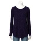 Women's Apt. 9&reg; Essential Raglan Tunic, Size: Xs, Dark Blue