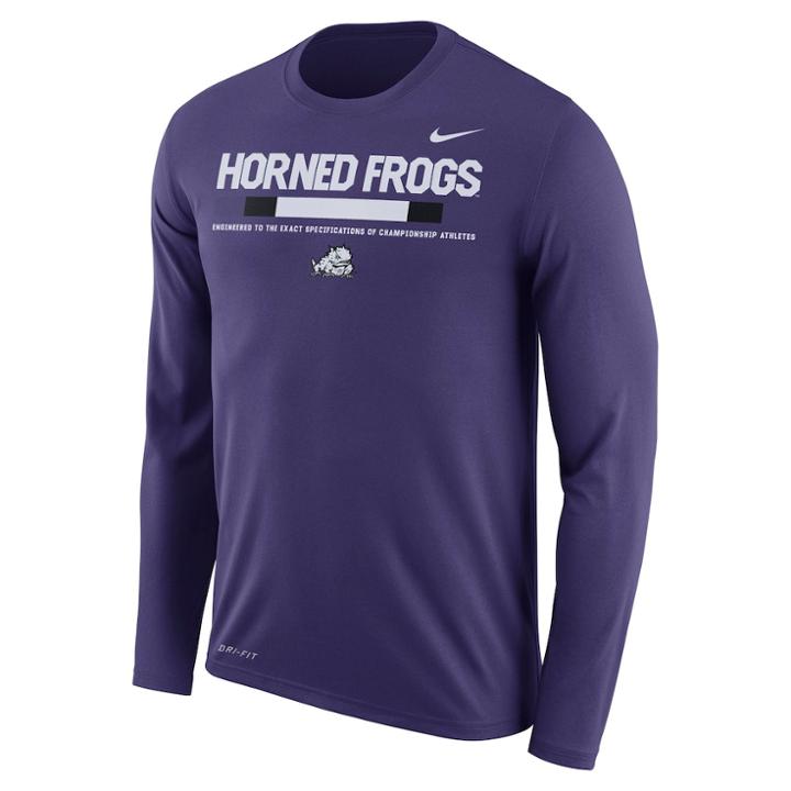 Men's Nike Tcu Horned Frogs Dri-fit Legend Staff Long-sleeve Tee, Size: Medium, Purple