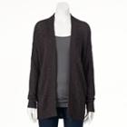 Women's Sonoma Goods For Life&trade; Slubbed Open-front Cardigan, Size: Xl, Grey
